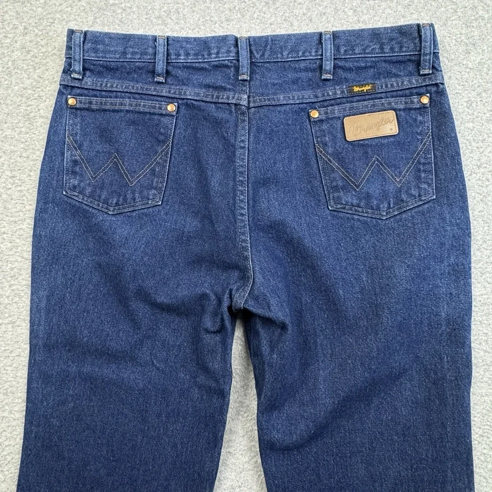 Wrangler Western Wear Jeans Men 38x32 Cotton Straight Denim‎ Cowboy Rodeo Indigo